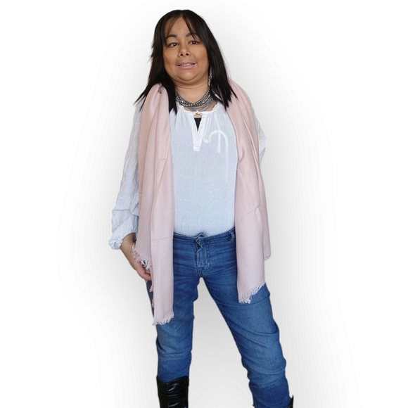 WOMENS PINK SHAWL SCARF - Picture 2 of 6